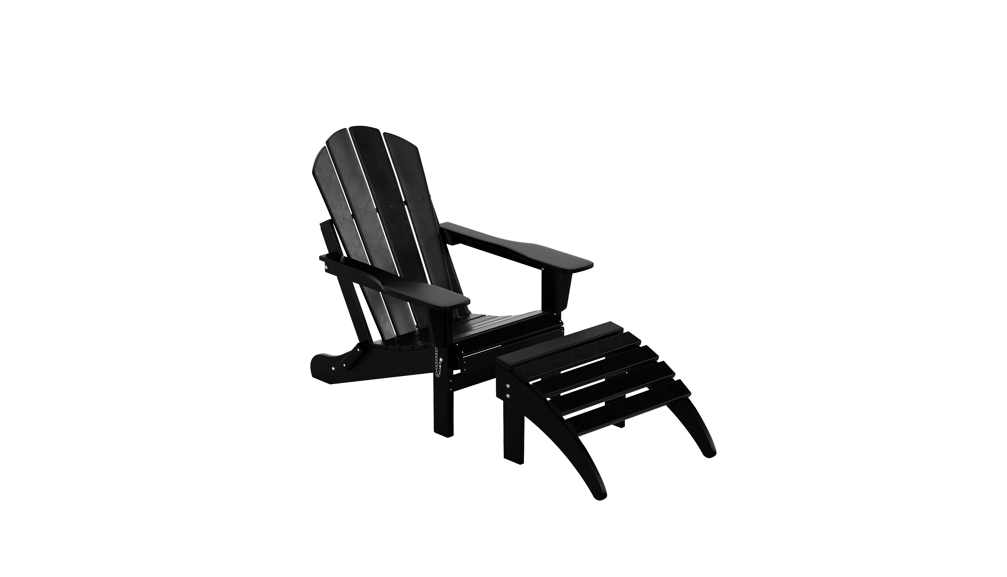 WestinTrends Classic Folding Adirondack Chair with Footrest Ottoman Set