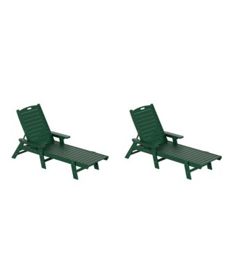 Adirondack Outdoor Chaise Lounge for Patio Garden Poolside (Set of 2)