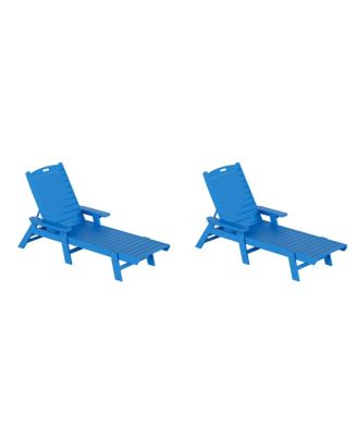 Adirondack Outdoor Chaise Lounge for Patio Garden Poolside (Set of 2)
