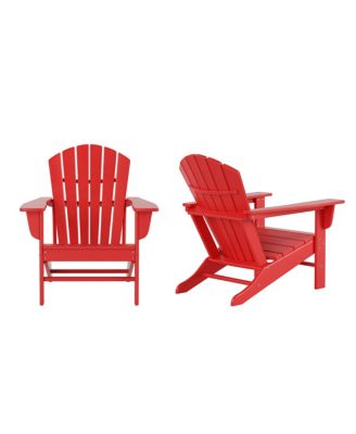 All-Weather Contoured Outdoor Poly Adirondack Chair (Set of 2)
