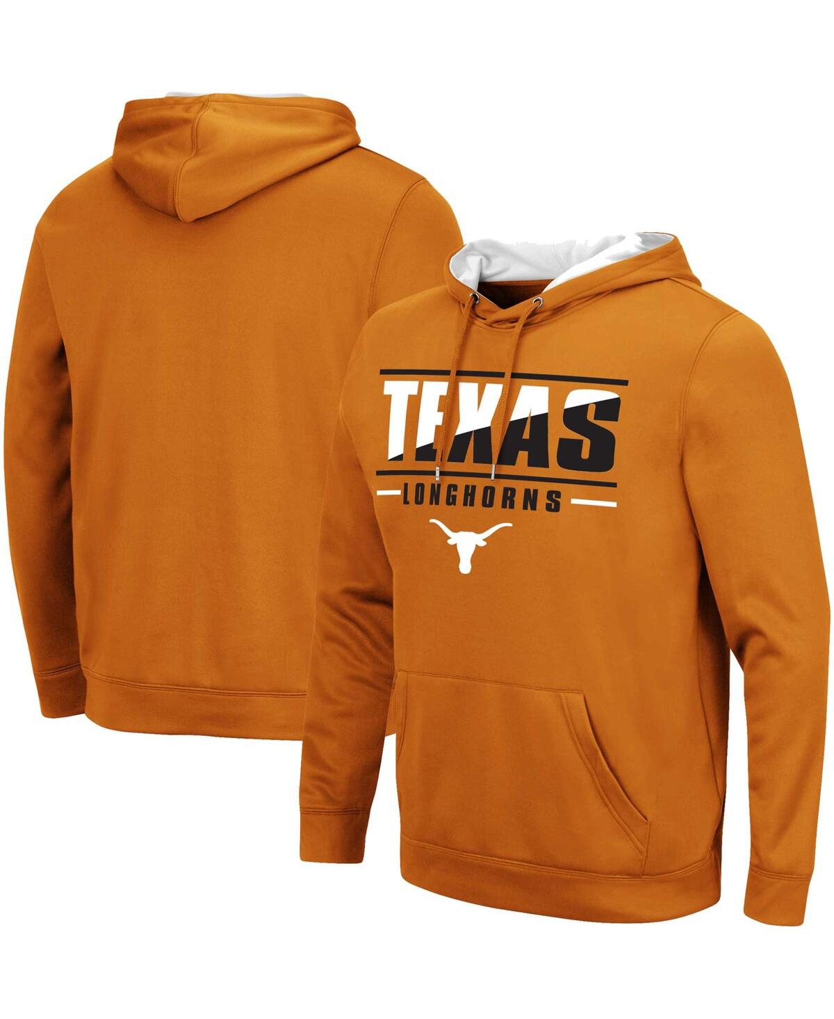 Colosseum Men's  Texas Orange Texas Longhorns Slash Stack 2.0 Pullover Hoodie In Texas Orange