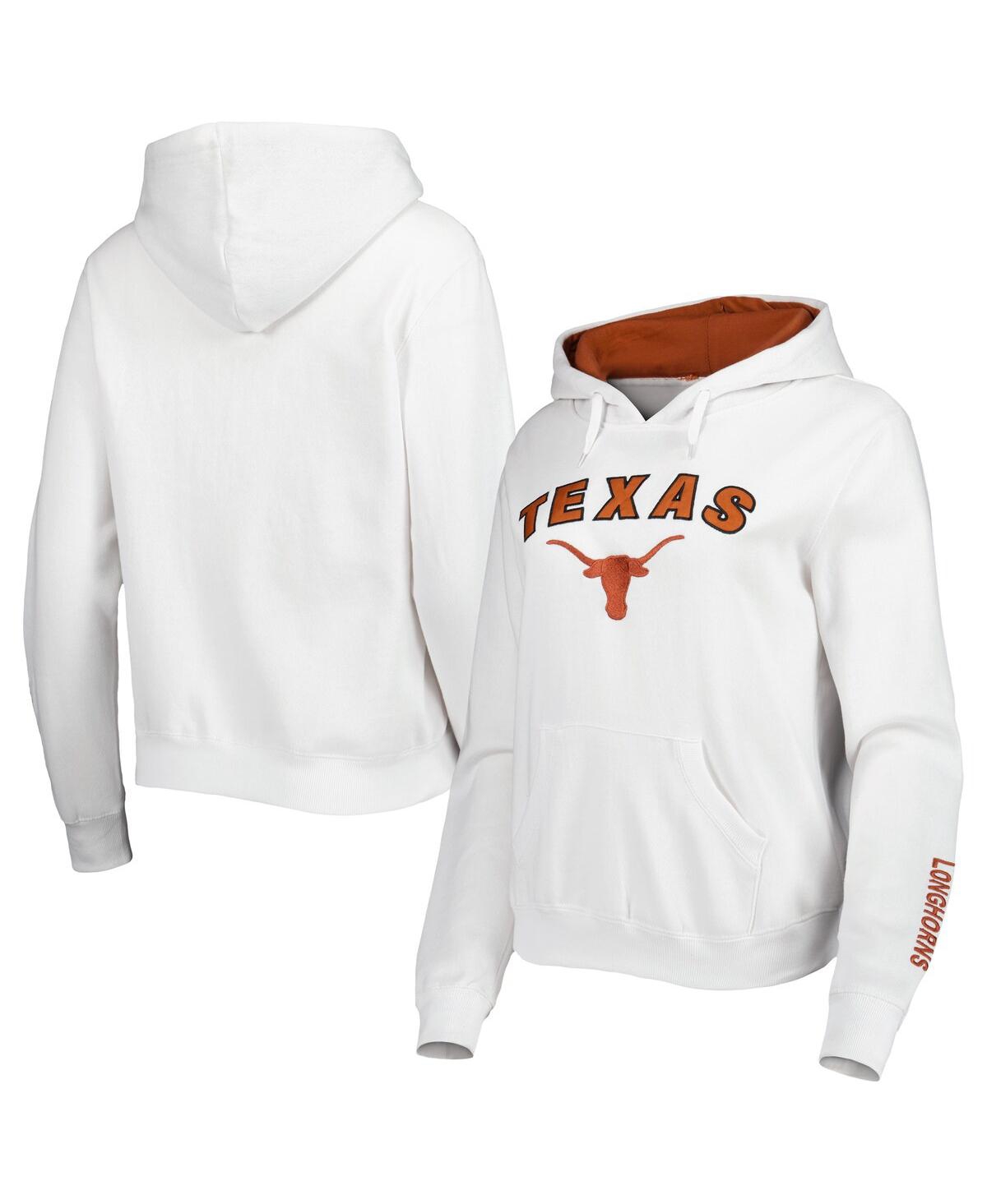 Colosseum Women's  White Texas Longhorns Arch & Logo Pullover Hoodie