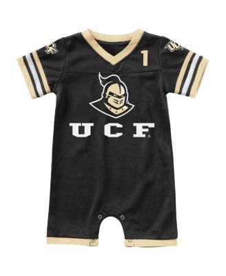 Newborn and Infant Boys and Girls Black UCF Knights Bumpo Football Romper