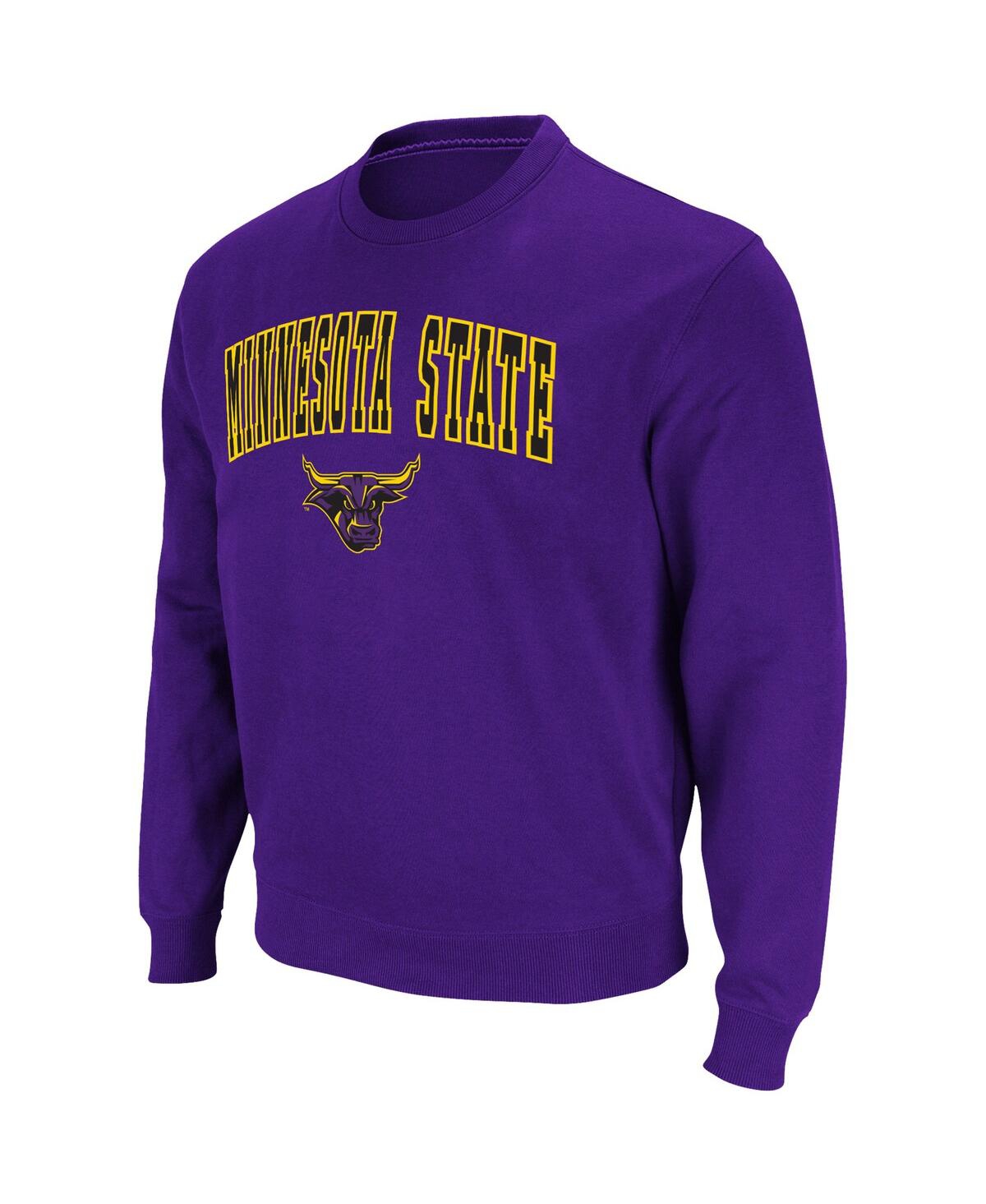 Shop Colosseum Men's  Purple Minnesota State University Mankato Arch & Logo Pullover Sweatshirt
