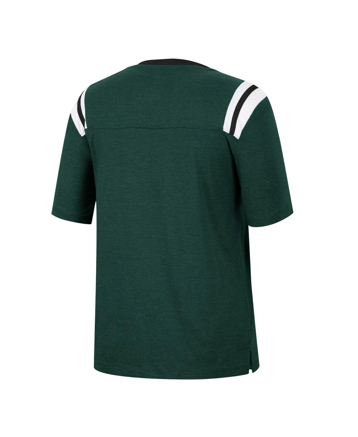 Shop Colosseum Women's  Heathered Green Michigan State Spartans 15 Min Early Football V-neck T-shirt