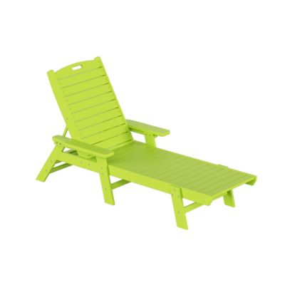 3 Pieces Set Poly Adirondack Outdoor Chaise Lounges with Side Table