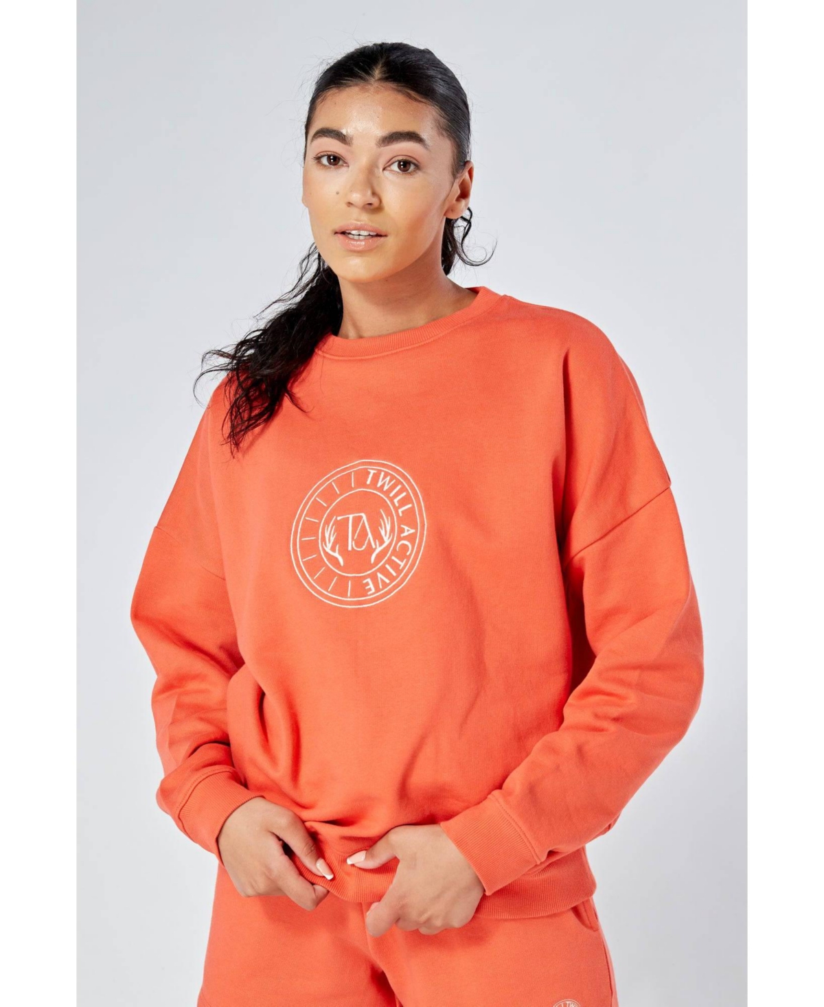 Women's Essentials Oversized Crewneck Sweatshirt - Orange