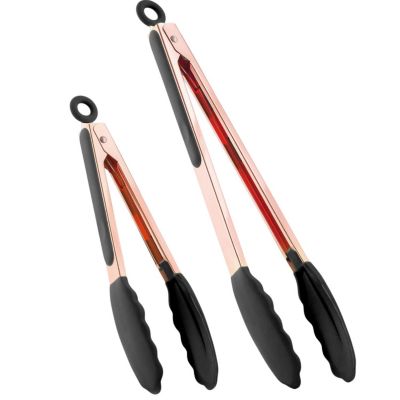 Stainless Steel Kitchen Tongs with Silicone Tips - Set of 2