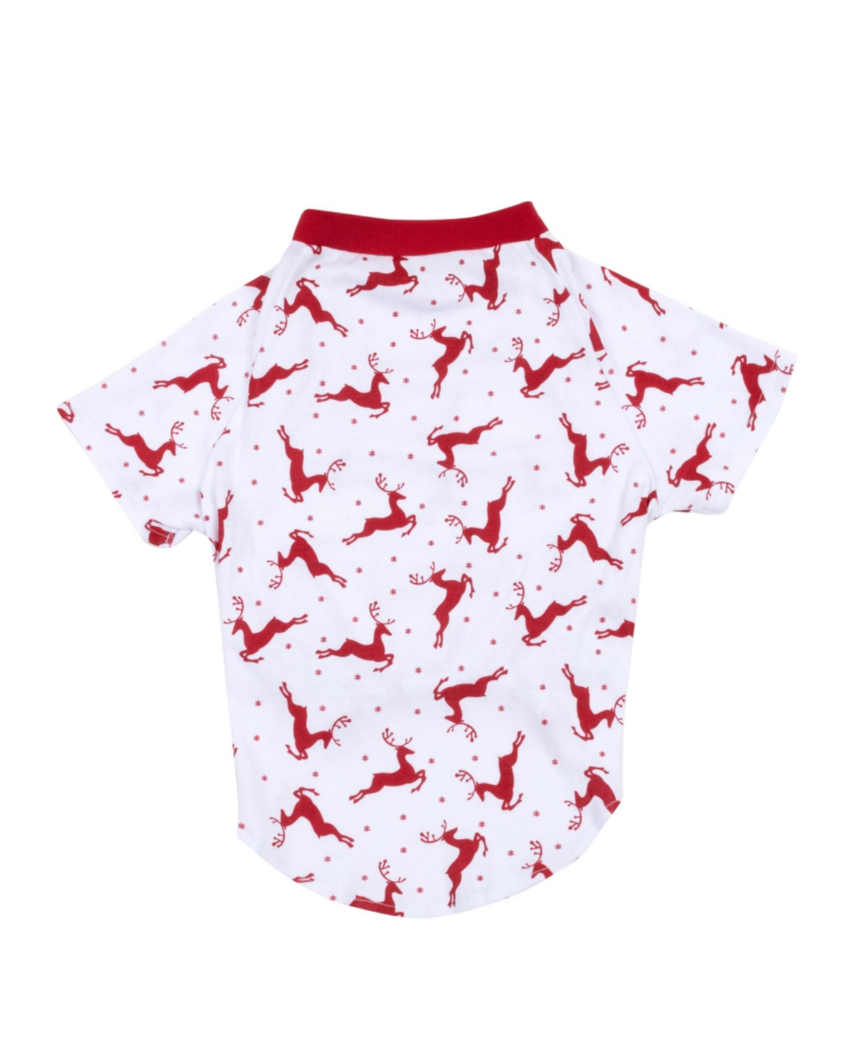 Leveret Big Dog Cotton Pajama Striped Red White and Green - Reindeer