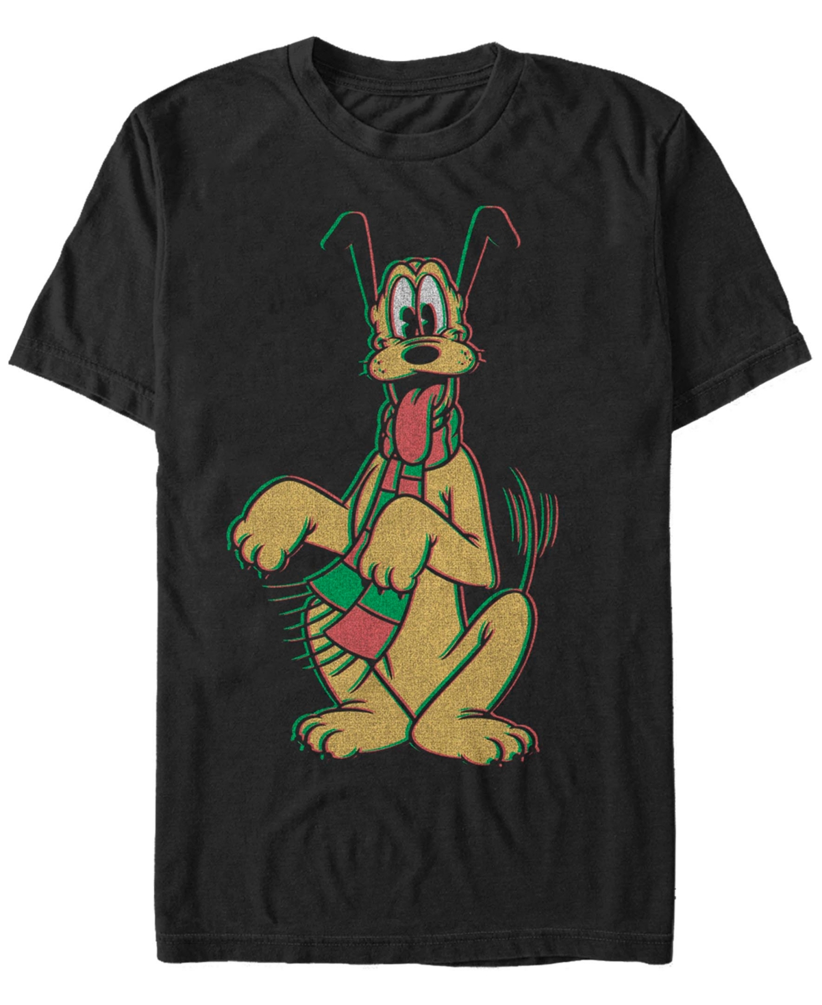 Fifth Sun Men's Mickey Classic Pluto Holiday Colors Short Sleeves T-shirt In Black