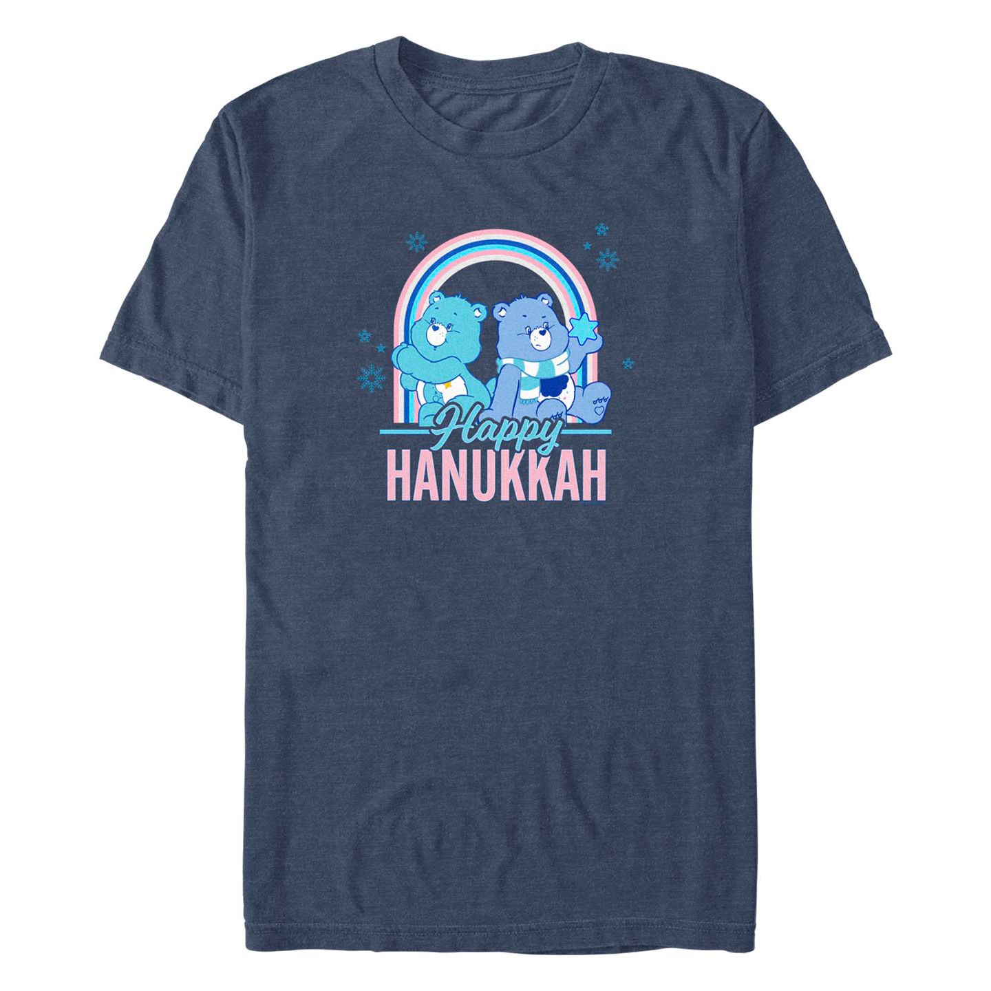 Мужская футболка Fifth Sun Care Bears Hanukkah Bears Short Sleeves, цвет: Тёмно-синий меланжевый — фото 1