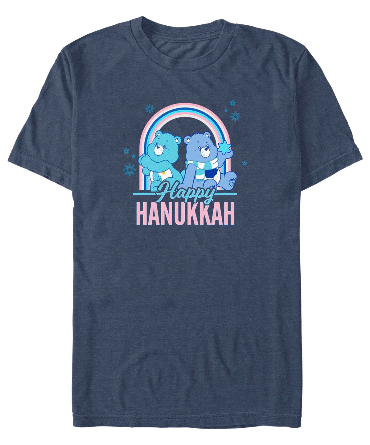 Fifth Sun Men's Care Bears Hanukkah Bears Short Sleeves T-shirt In Navy Heather