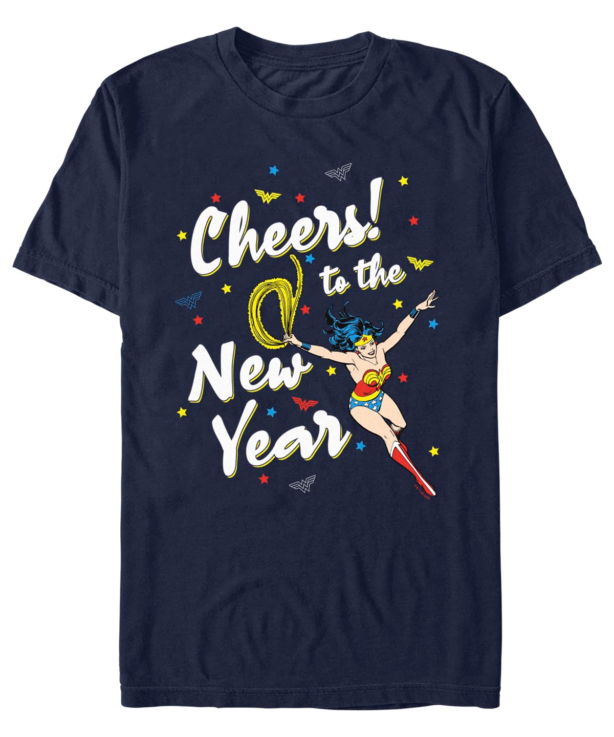 Fifth Sun Men's Wonder Woman Wonderful New Year Short Sleeves T-shirt In Navy