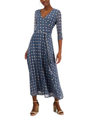 JAMIE & LAYLA - Petite Paisley-Print Faux-Wrap Maxi Dress