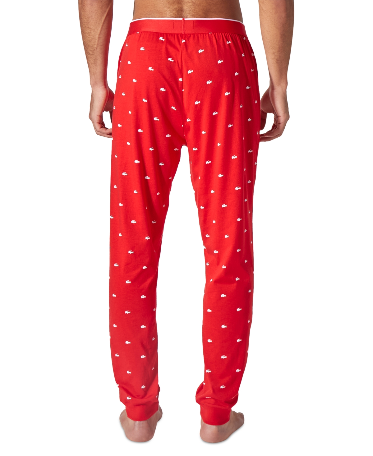 Lacoste Men's Printed Pajama Joggers -white