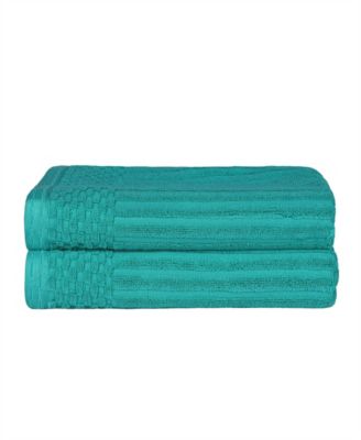 Soho Checkered Border Cotton 2 Piece Bath Towel Set, 54" x 27"