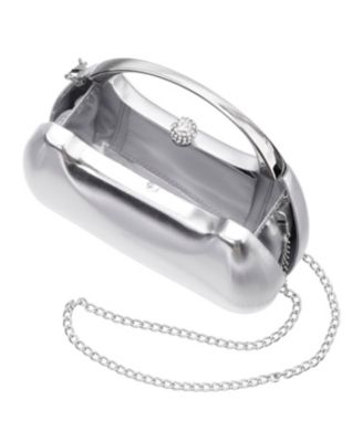 Women's Metallic Minaudiere bag with Metal Handle