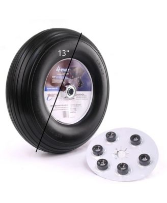 400-6 13" Flat Free Wheelbarrow Wheel 6 x 5/8" Hub