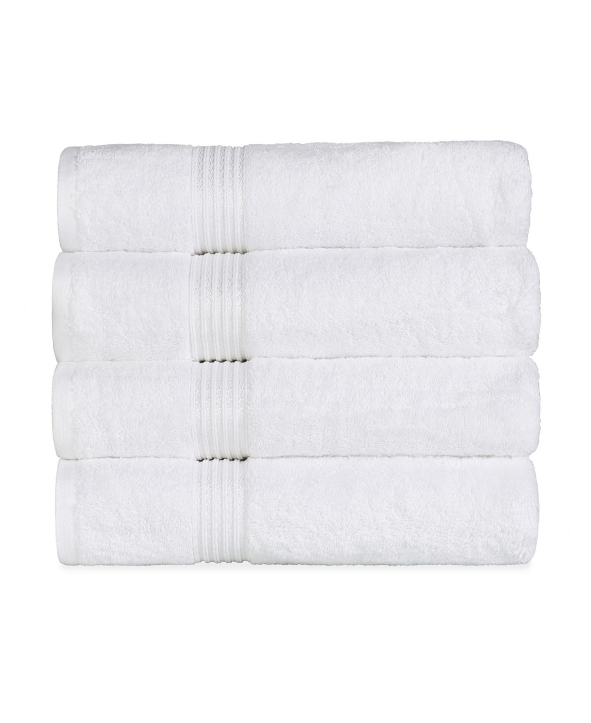 Superior Solid Quick Drying Absorbent 4 Piece Egyptian Cotton Bath Towel Set Bedding In White