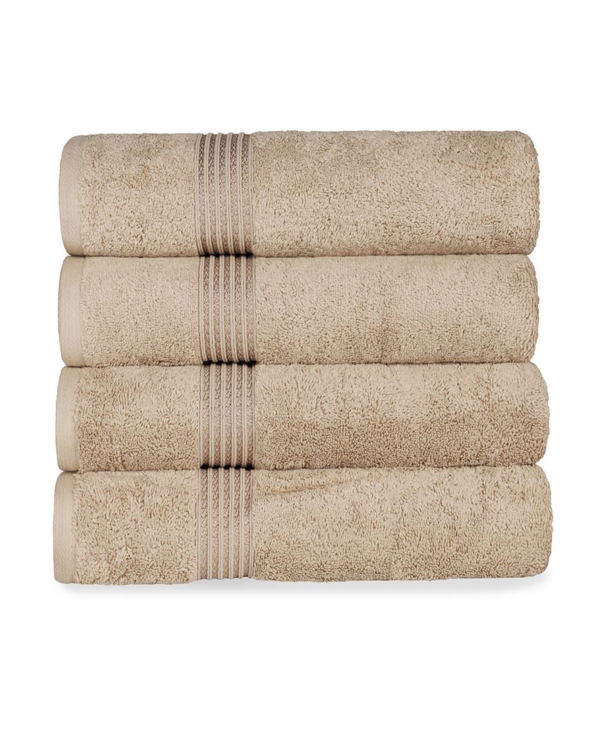 SUPERIOR SOLID QUICK DRYING EGYPTIAN COTTON 4 PIECE BATH TOWEL SET 