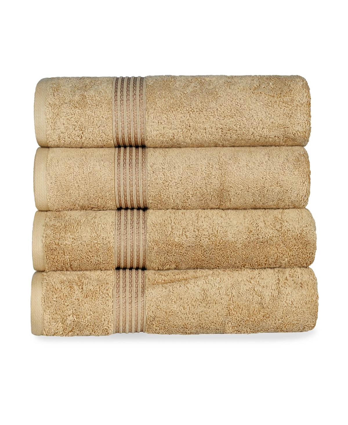 Superior Solid Quick Drying Absorbent 4 Piece Egyptian Cotton Bath Towel Set Bedding In Toast
