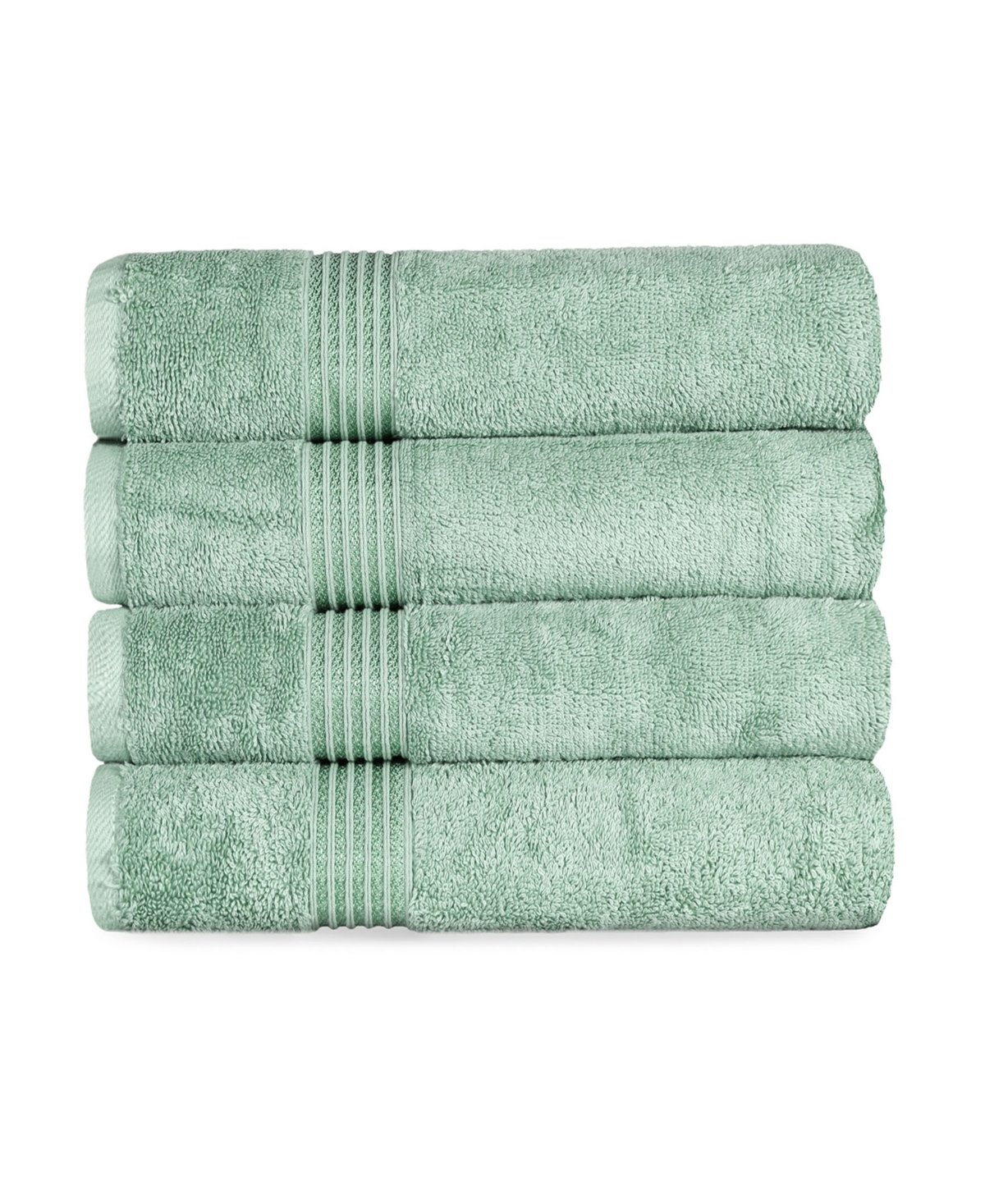 Superior Solid Quick Drying Absorbent 4 Piece Egyptian Cotton Bath Towel Set Bedding In Sage