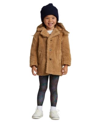폴로 랄프로렌 Polo Ralph Lauren Little and Toddler Girls Teddy Fleece Long Sleeves Coat,Tan