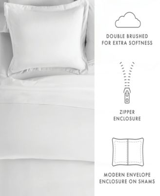 Double Brushed Solid Duvet Cover Set, King/California King