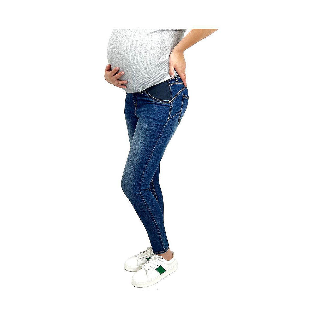 Indigo Poppy Maternity Lifter Skinny with Side Elastics Jeans view 2 — MAYCSS fashion products