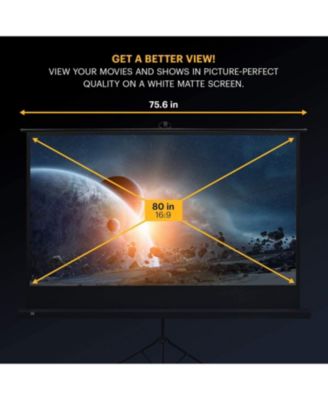 80" Portable Projector Screen with Stand & Lightweight Carry Bag
