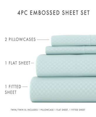ienjoy Home Expressed In Embossed Checkered 4-Pc. Sheet Set, Queen