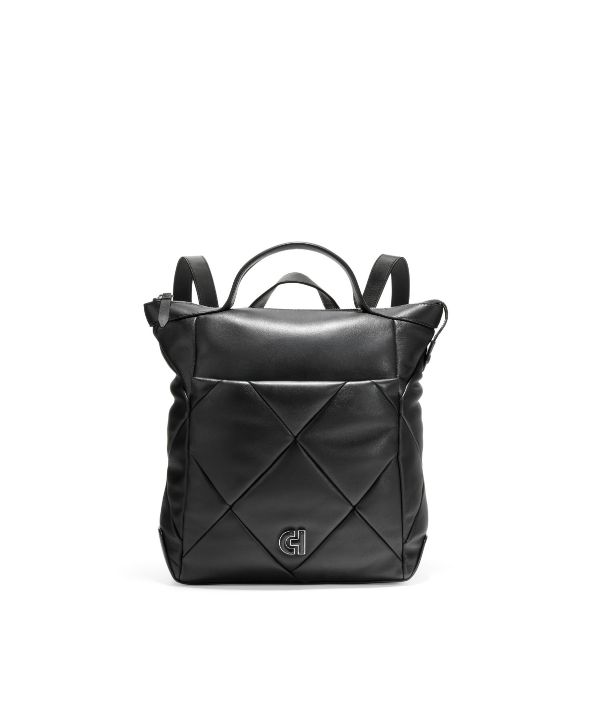 Cole Haan Quilted Leather Convertible Backpack Grand Ambition Small Convertible Puff Backpack-u06271-Silver  main image 2