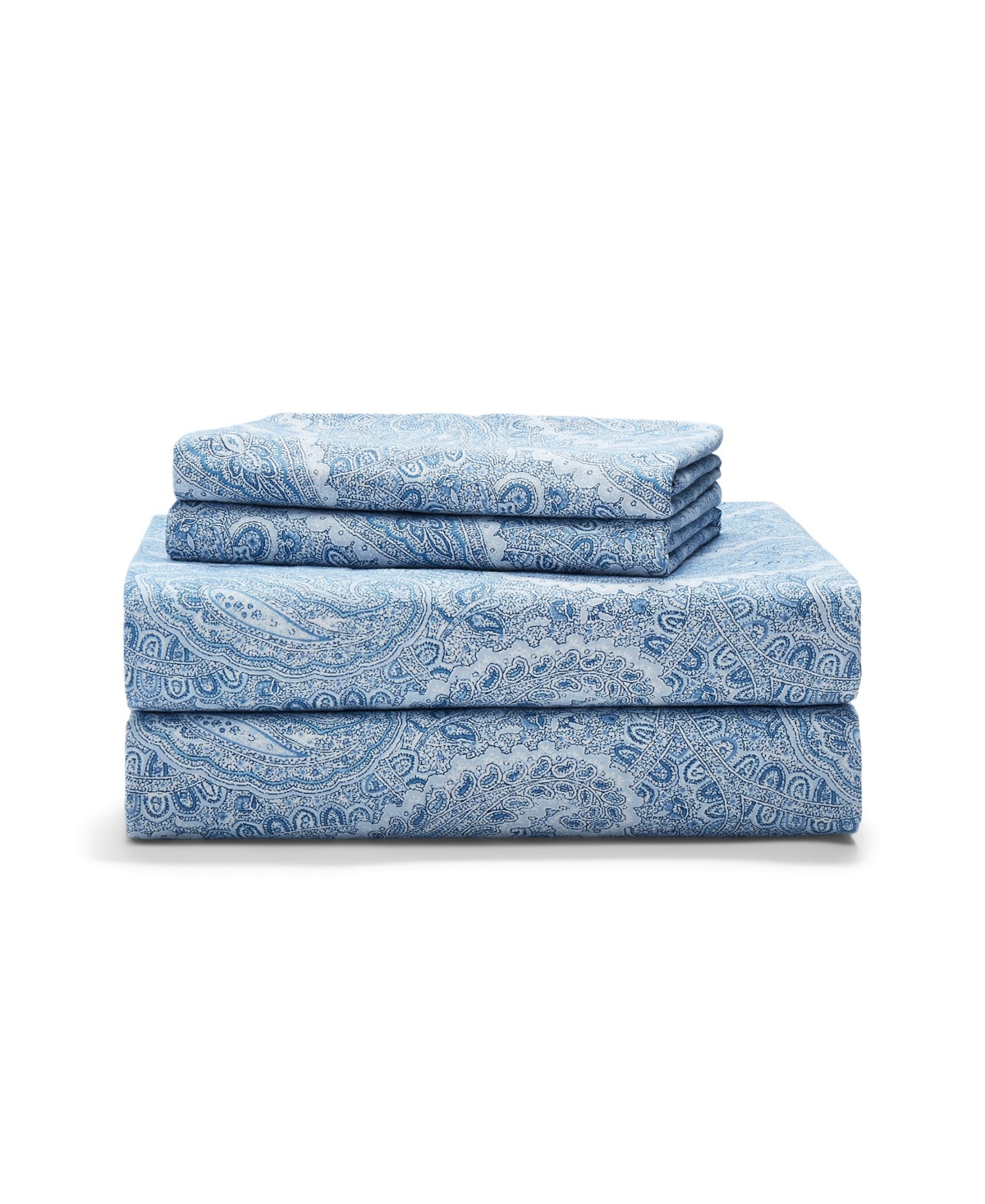 Lauren Ralph Lauren Bantry Paisley Flannel Sheet Set, King Bedding In Blue