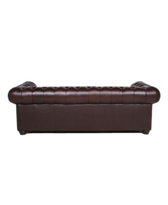 Alexandon Leather Chesterfield Tufted Sofa with Roll Arm