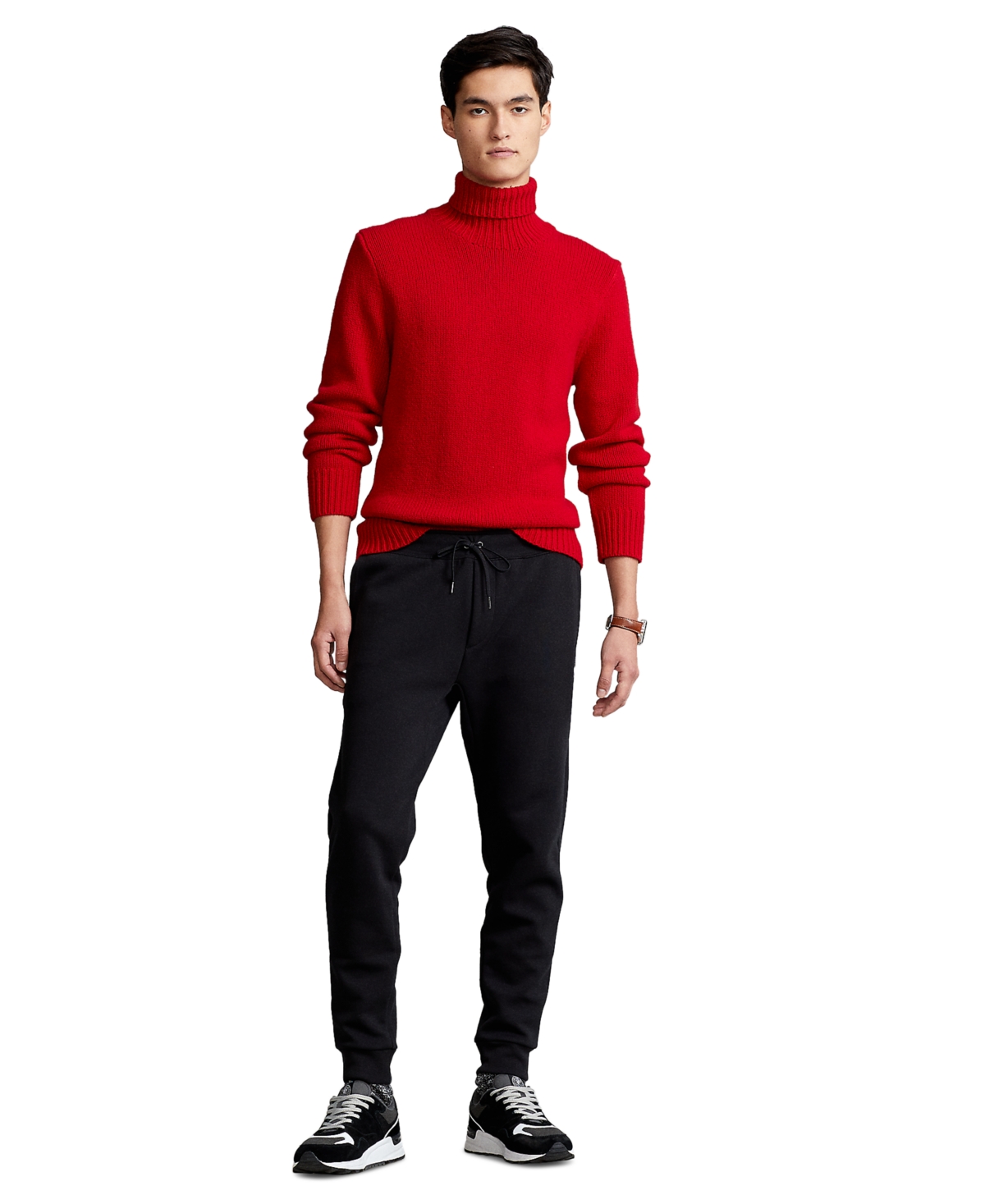 Shop Polo Ralph Lauren Men's Double-knit Jogger Pants In Black