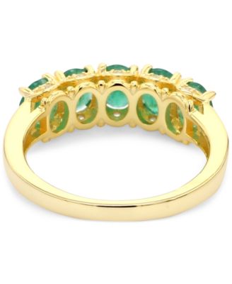 Sapphire (2-1/2 ct. t.w.) & White Sapphire Accent Ring in Gold-Plated Silver (Also in Ruby & Emerald)