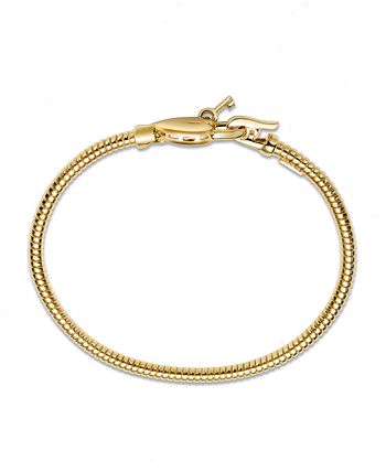 Italian Gold Heart & Key Tubogas Bangle Bracelet in 14k Gold-Plated ...