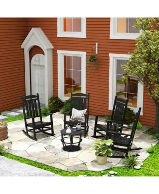 All-Weather Outdoor Patio Poly Classic Porch Rocking Chair (Set of 4)