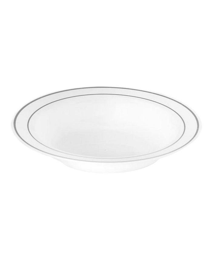 Smarty Had A Party 5" White with Silver Edge Rim Round Disposable