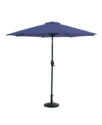 9 Ft Outdoor Patio Market Umbrella with Decorative Round Resin Base