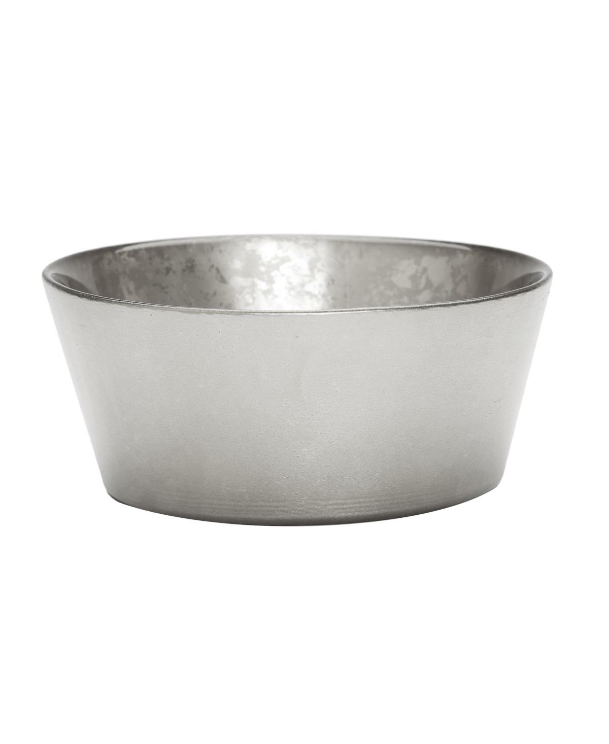 Raised Rim Design Glitter Bowl - Silver