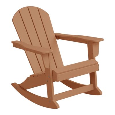3 Piece set Outdoor Patio Poly Adirondack rocking chairs with side table