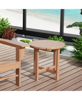 All-Weather Outdoor Patio Round Poly Adirondack Side Table