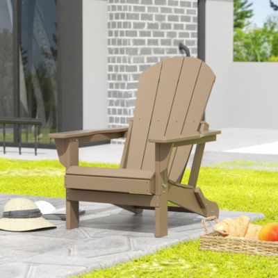 All-Weather Contoured Outdoor Poly Folding Adirondack Chair