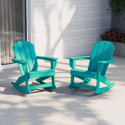 Outdoor Patio Porch Rocking Adirondack Chair (Set of 2)
