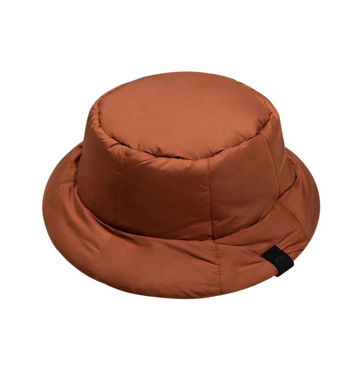 Omamimini Toddler|child Unisex, Kids Quilted Nylon Bucket Hat In Rust