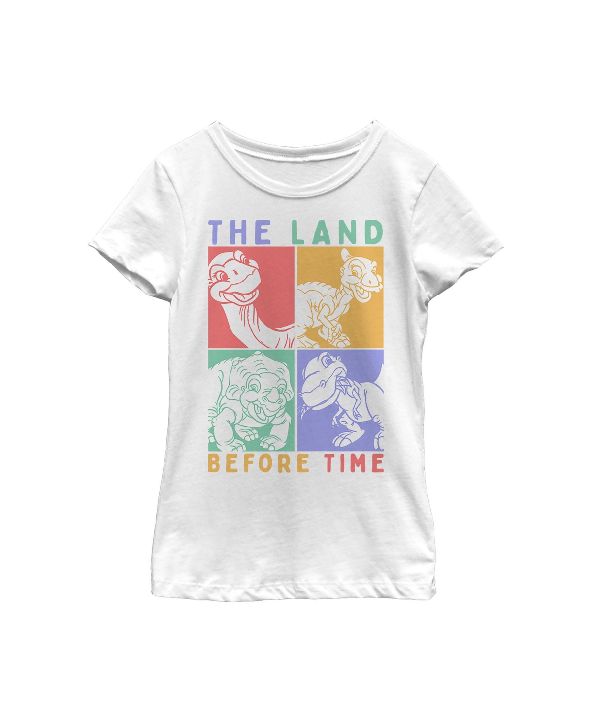 NBC UNIVERSAL GIRL'S THE LAND BEFORE TIME DINOSAUR SQUARES CHILD T-SHIRT 