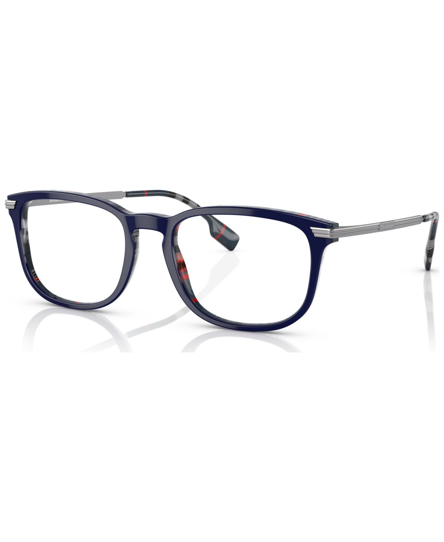 Мужские очки Burberry Man Rectangle Plastic BE2369 Cedric Eyeglasses, цвет: Синий тёмно-синий клетчатый — фото 1