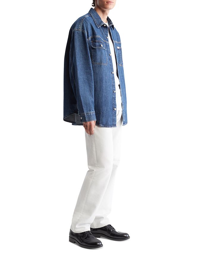 Calvin Klein Men\'s Blue Long-Sleeve Denim Workshirt - Macy\'s