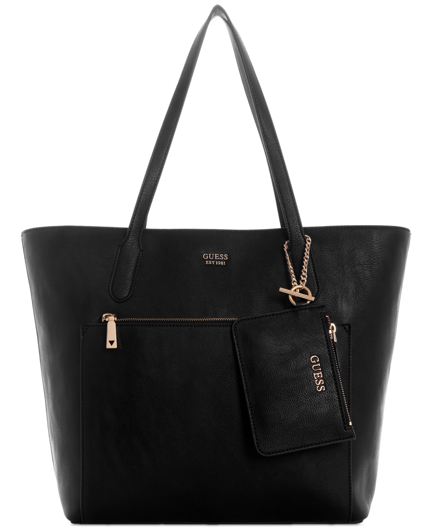 Женская сумка GUESS Rylan Medium Top Zip Tote, цвет: Чёрный — фото 1